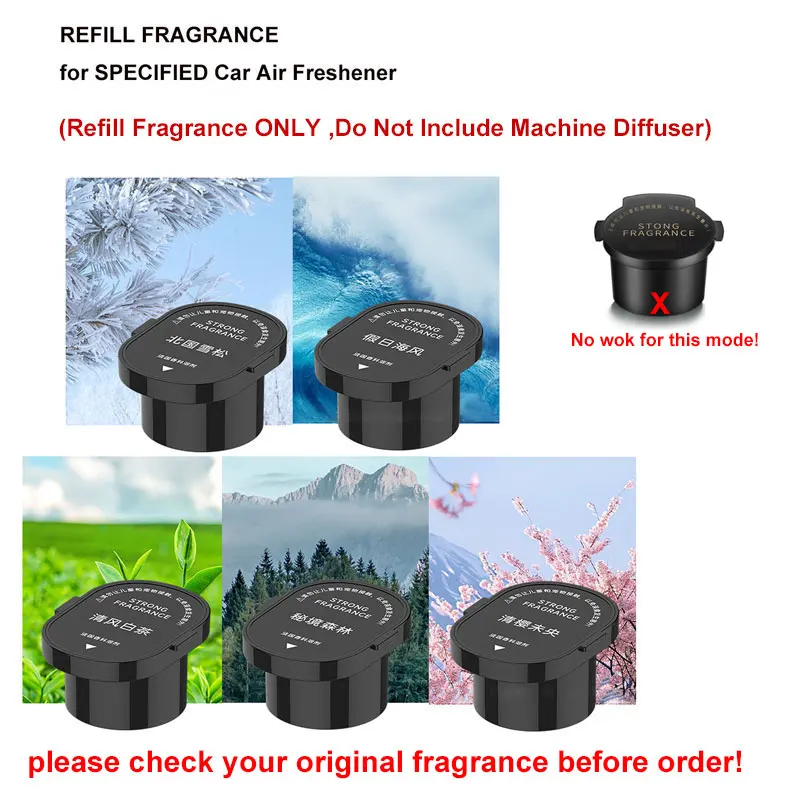 

Refill Fragrance for specified Car Air Freshener New Smart Vichile Aroma Diffuser Cloud Mist Refill Kit