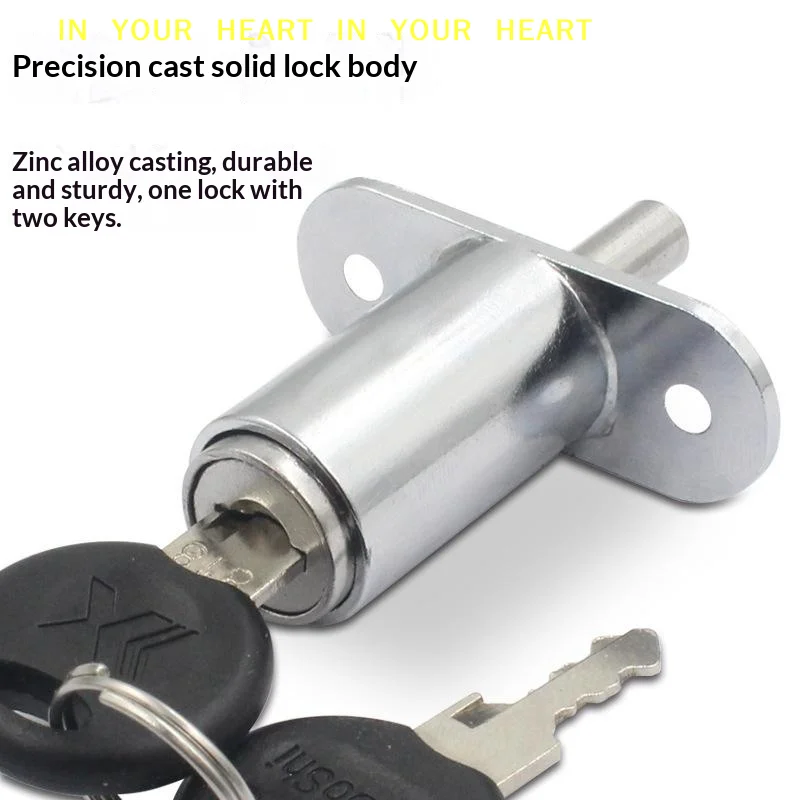 【X】Press Type Sliding Door Lock Zinc Alloy Plunger Lock For Cabinet Drawer And Wardrobe Security