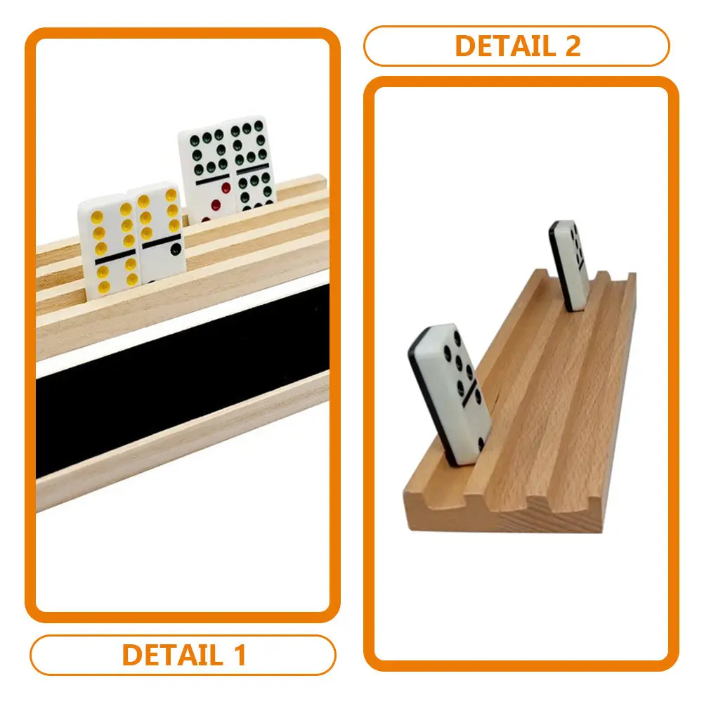 Holz-Domino-Ständer Naturholz Langlebig Glatter Finish Schräg abgeschrägtes Design Mehrfach-Schlitz-Displayständer für Domino-Spielzubehör
