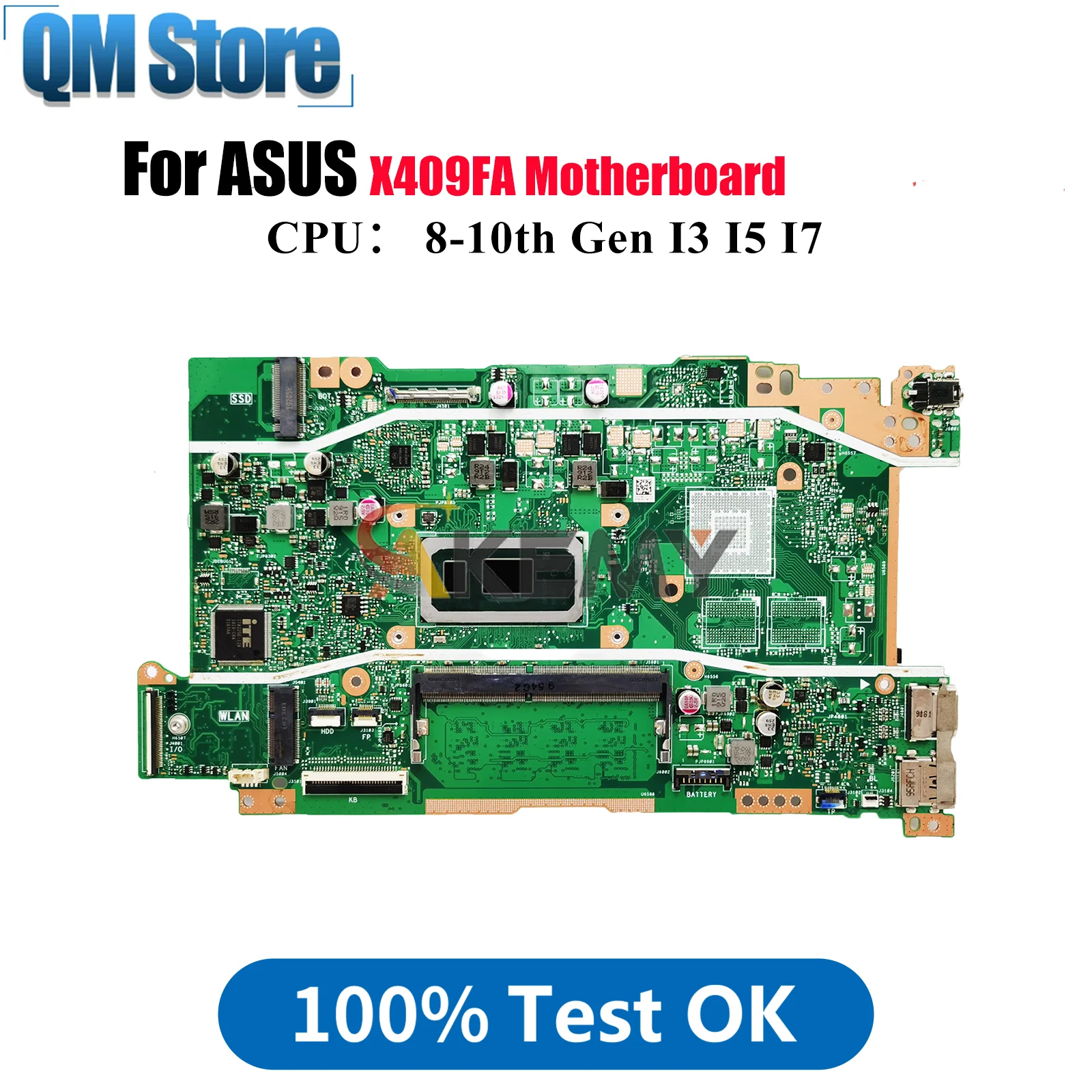 

X409FA Материнская плата для ноутбука ASUS X509FL Y4200F X509FB A409F X509FAC X509FJ X409F F409F Материнская плата с процессором I3 I5 I7 100% тестирование
