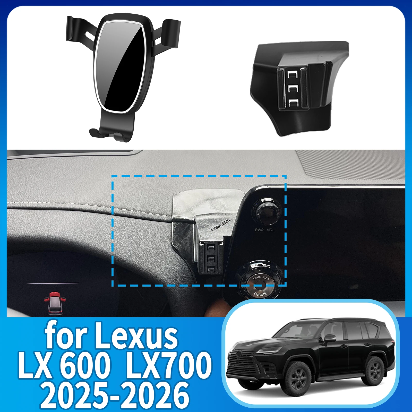 

for Lexus LX 700 LX700 LX600 600 LX700H F SPORT ​​Anti-Shake Screen Base Phone Holder Mount Stand ​​ Dedicated accessoires