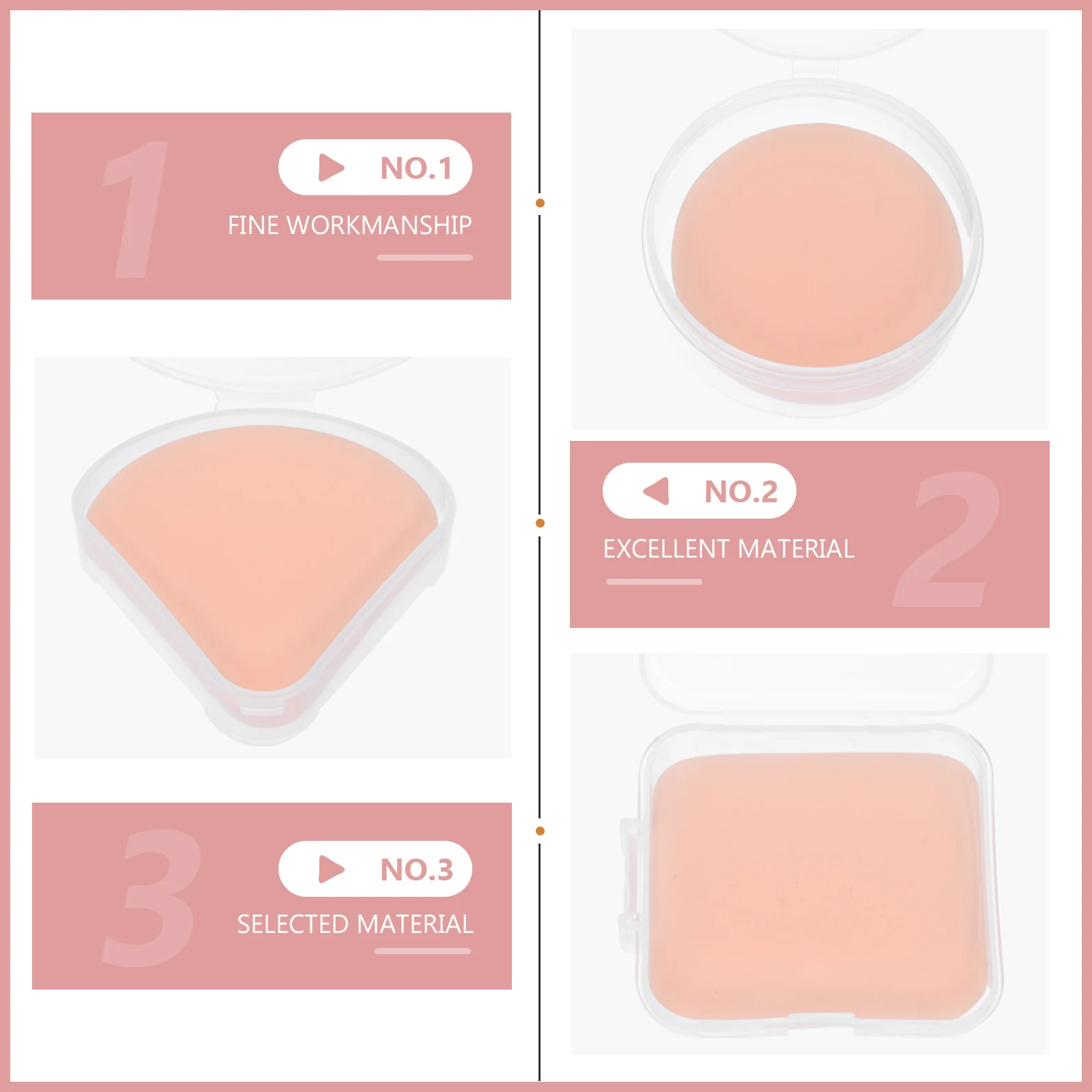 4Pcs Makeup Powder Puff Set Hydrophilic Polyurethane Soft Compact Portable for Loose Powder Foundation Accessories