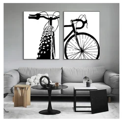 Painting Motivational Wall Art Pictures Bike Prints And Posters Gift Kids Room Home Decor Black Bicycle Art Cycling Canvas