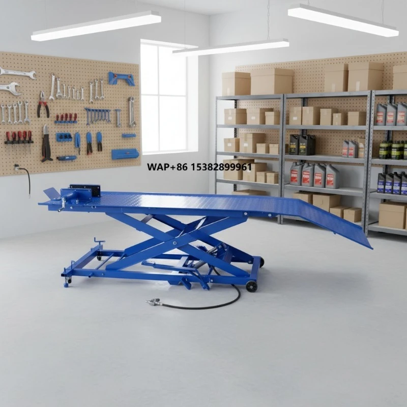 Hot Sale 1000 Lbs Scissor Hydraulic Lift Table Blue Vehicle Tool for Motorcycle
