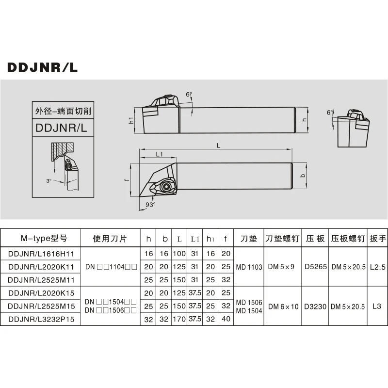 LIHAOPING External Turning Tools CNC DDJNR2020 Lathe Cutter Holder DDJNR DDJNR1616H11 DDJNR2020K11 DDJNR2020K15 DDJNR2525M15