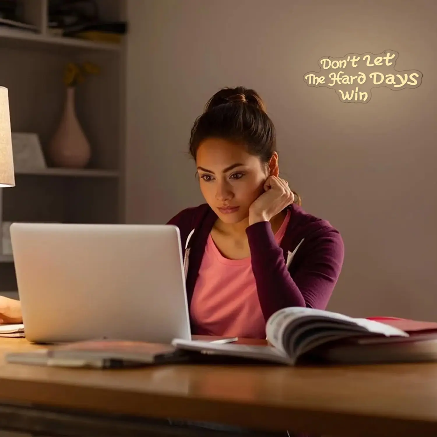 Ne laissez pas les jours durs gagnent enseigne au néon Art décor Dimmable Led néon chambre mur bureau salle d'étude maison salon décor