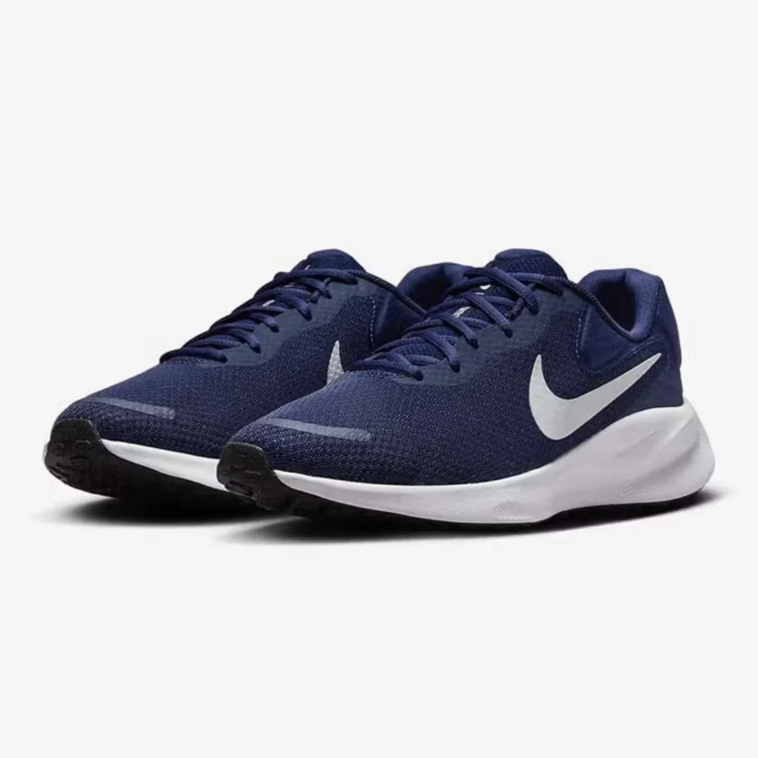 

Nike's New Durable and Wear-Resistant Cushioning Outdoor Running Shoes for Men, Revolution 7, Fabric Mesh, Lightweight and Comfortable Training and Fitness Running Shoes, Dark Blue Color, Simple and Versatile Casual Sports Shoes, Must-Have Model Fb2207-40