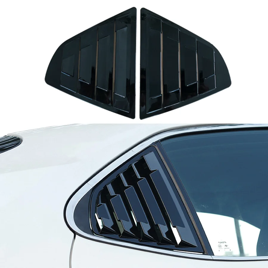 2Pcs Rear Car Window Quarter Window Blinds Refit Sticker Triangle Decoration Trim Badge Decal For Toyota Camry 8th 2018-2020