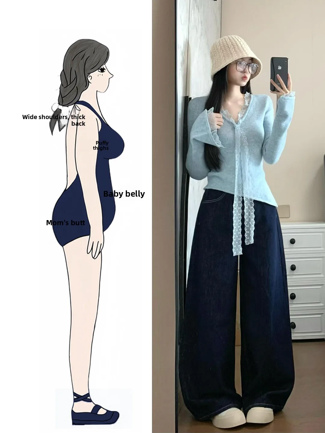 

Blue Knitted Sweater And Jeans Set Women's plus Size Korean Sle Unique And Attractive Spring Faion Ensemble Casual Wear