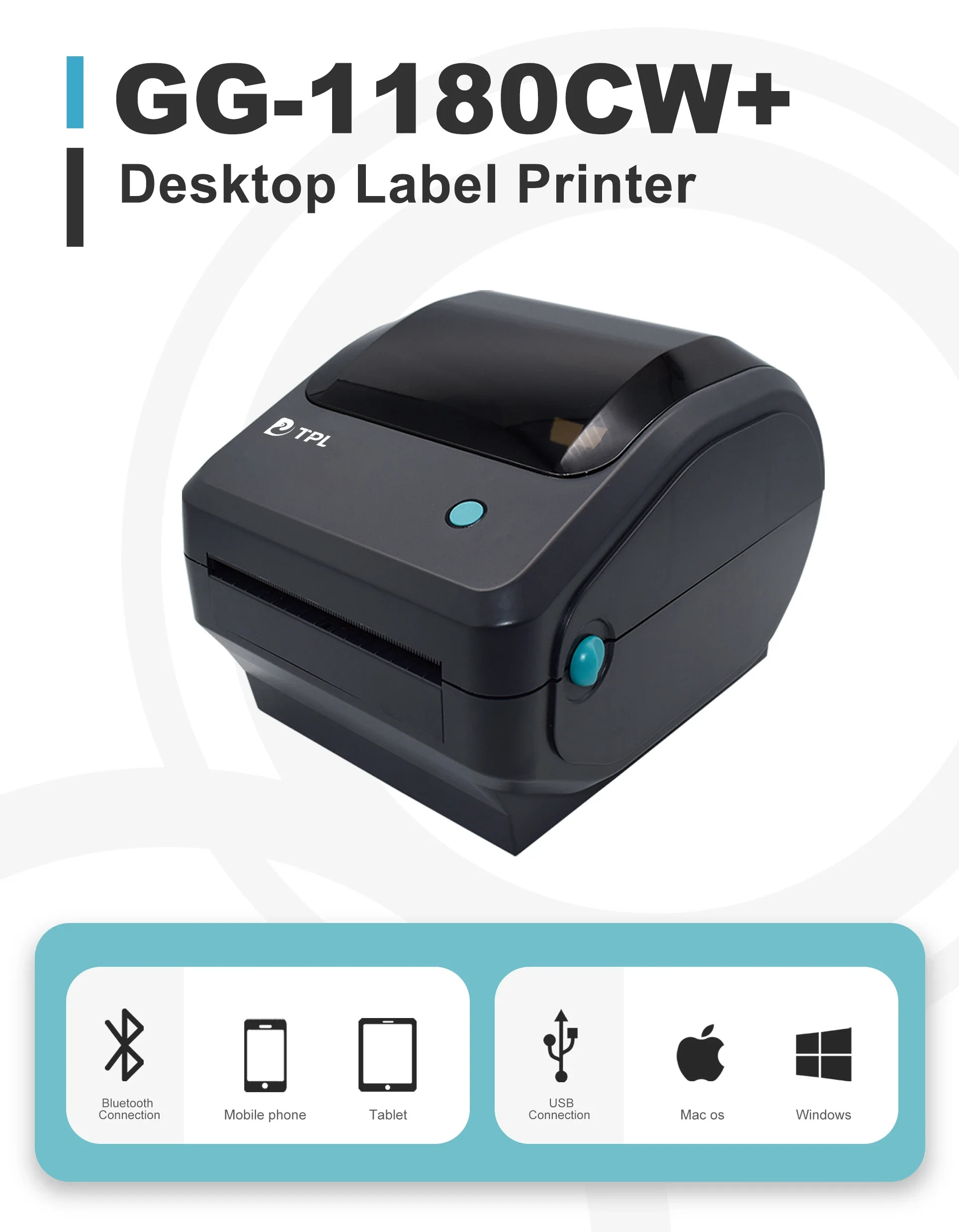 D1180CW 4 inch thermal label printer for Continuous/Fixed length/Folder label or Receipt paper