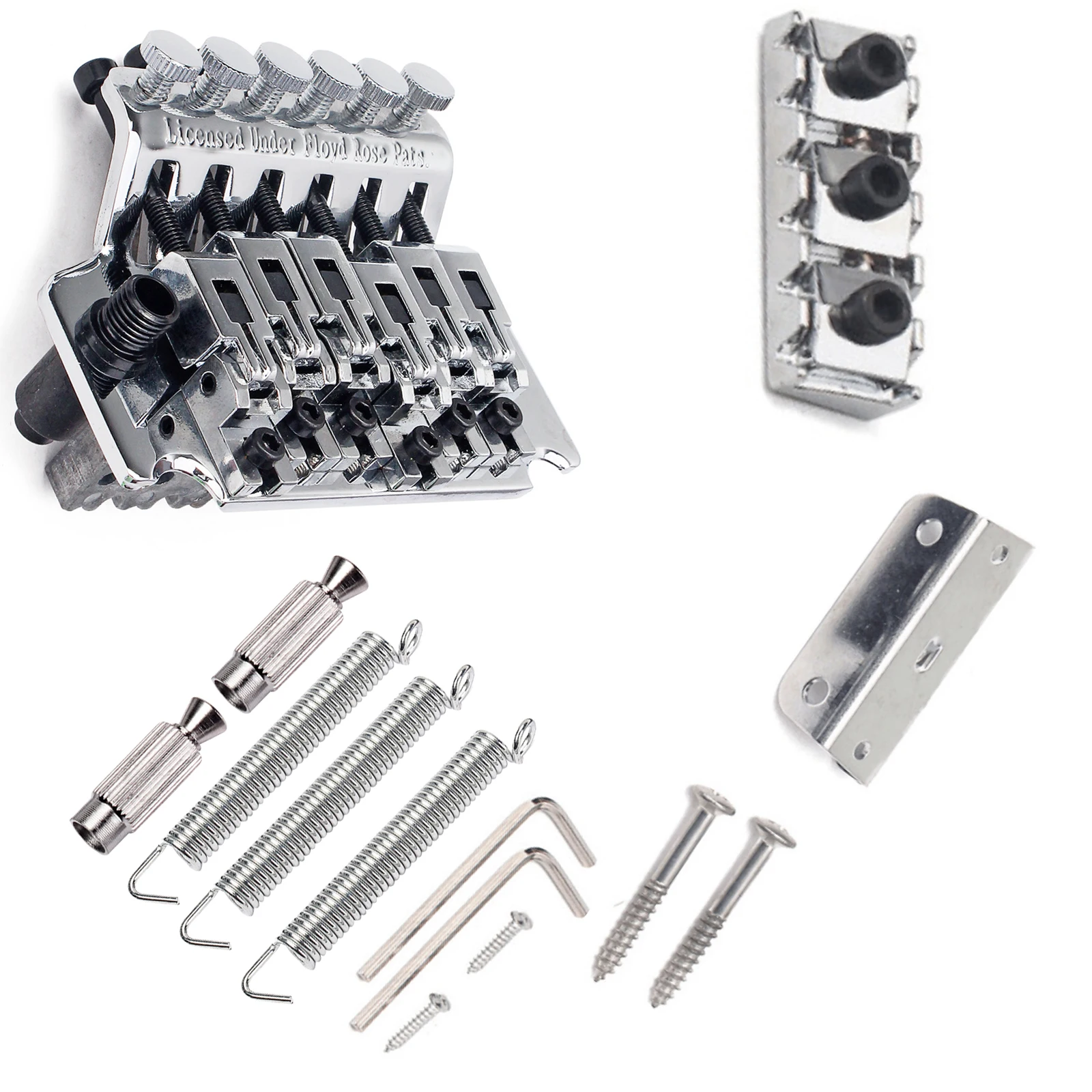 1 مجموعة الغيتار الكهربائي نظام اهتزاز خمر جسر اهتزاز مزدوج قفل جسر الفضة الجمعية اكسسوارات ل فلويد لروز