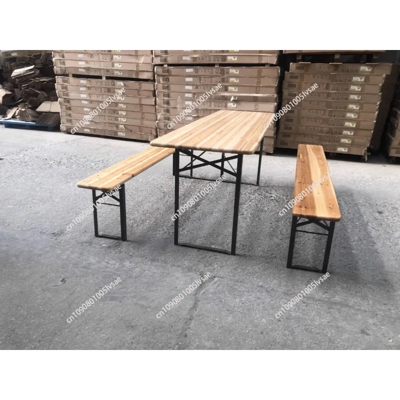Folding Portable Outdoor Beer Bench Table Sets Picnic Travel Camping Garden Banquet Events Wooden Table and Chair Seat Set