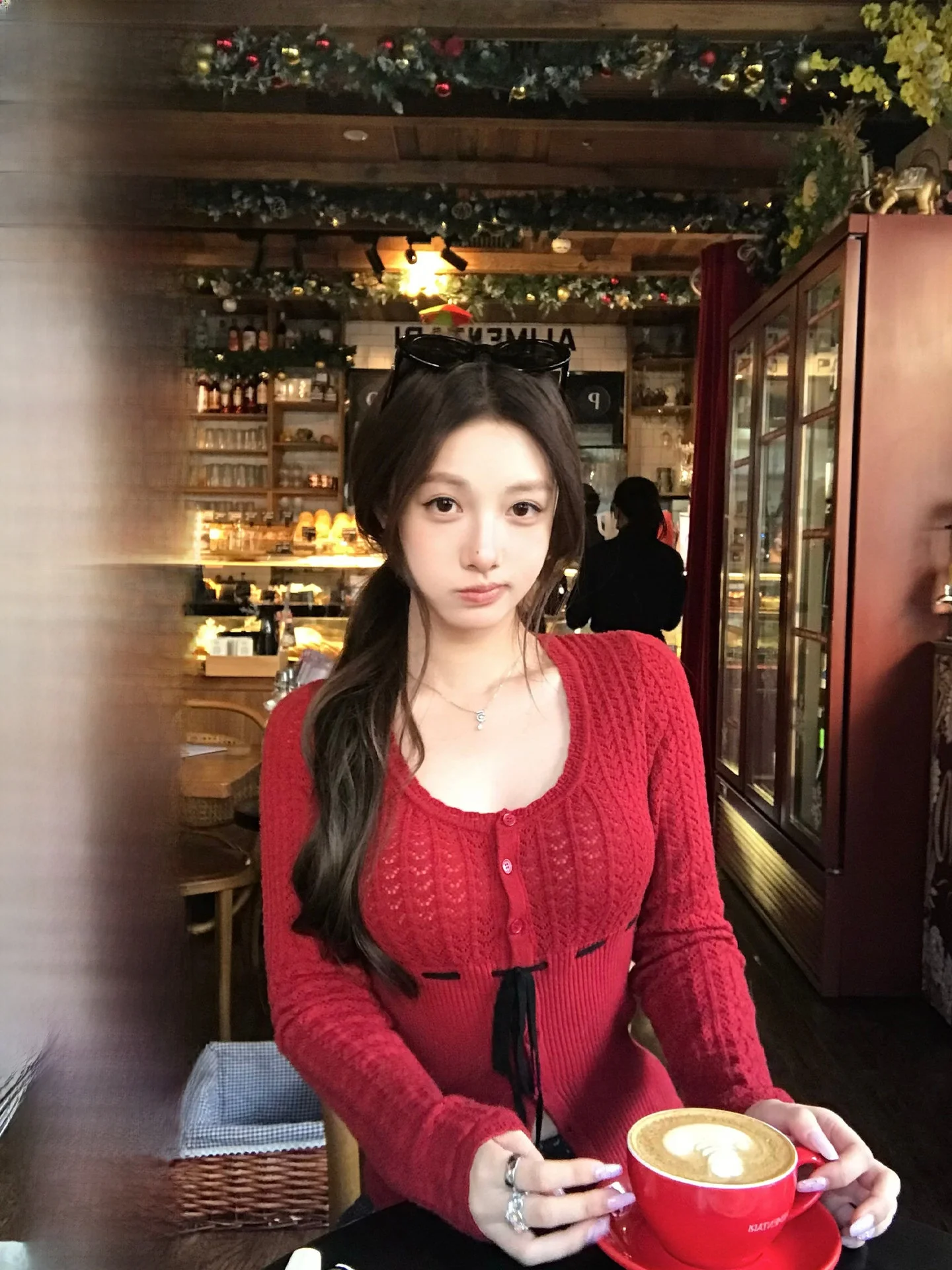 

Женский повседневный теплый вязаный топ Chestnut с длинным рукавом, на шнуровке, из мягкой полиэстеровой смеси