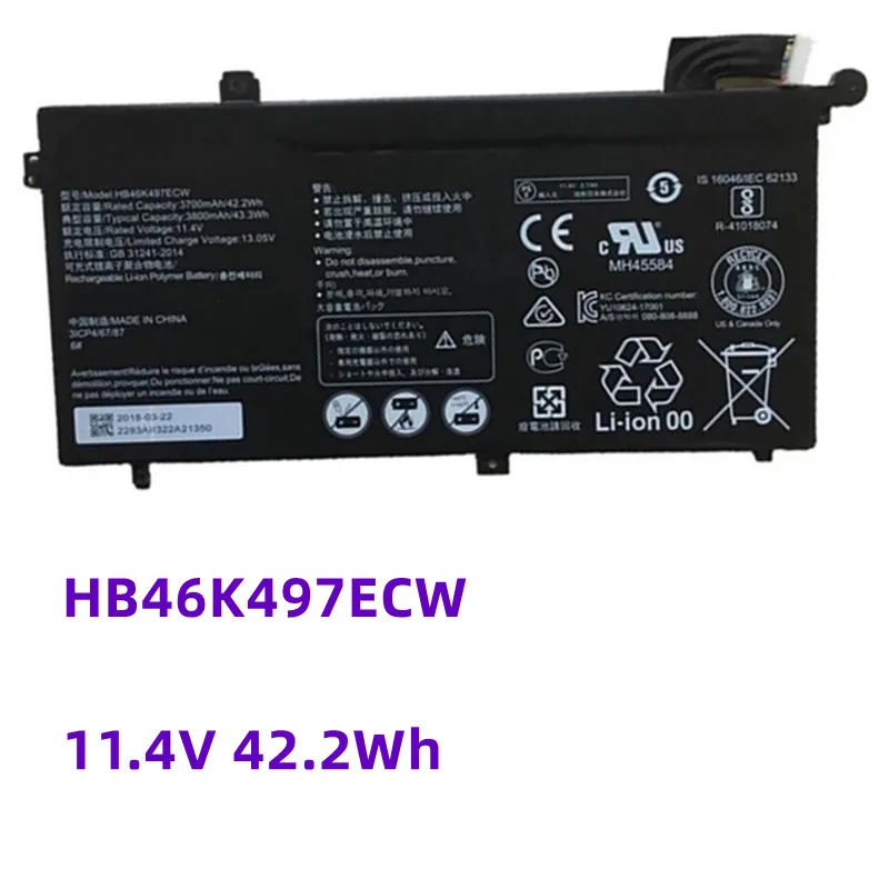 

New 11.4V 42.2Wh HB46K497ECW Laptop Battery For Huawei Matebook D 2018 PL-W19 MRC-W60