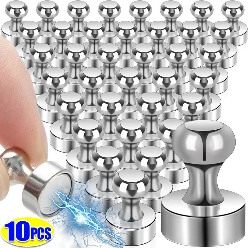 Small Fridge Magnet Pushpins Sucker Strong Neodymium Magnetic Thumbtack Metal Magnet Push Pin for Whiteboard Office School Map