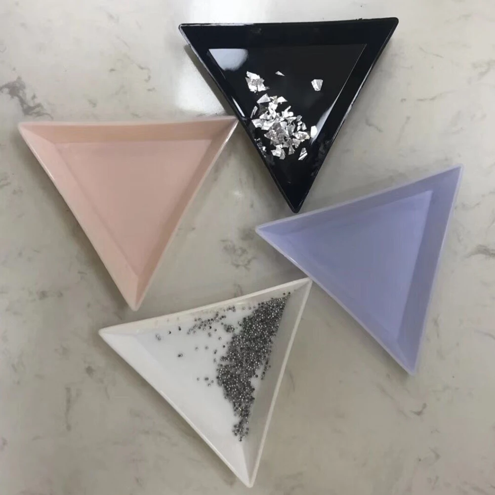 

80 Pcs Nail Art Accessories Storage Tray Manicure Trays Triangular Diamond Tools