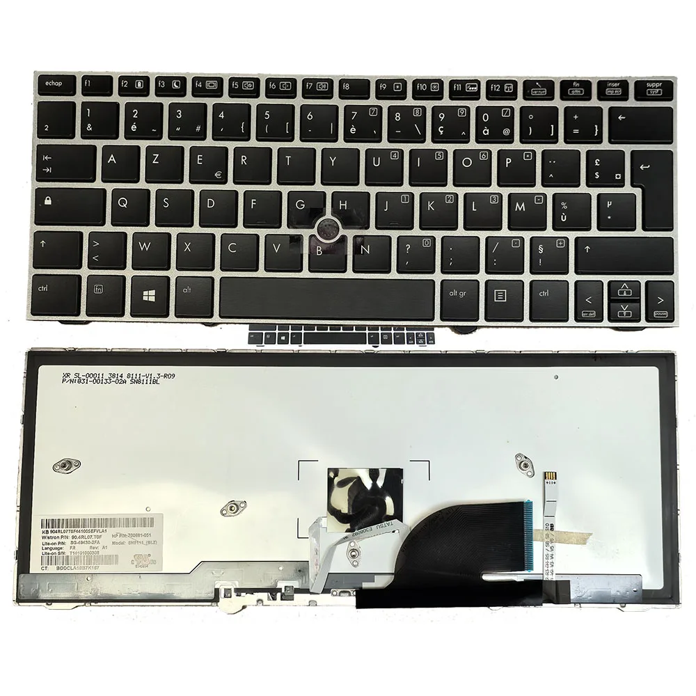 

French AZERTY Replacement Laptop Keyboard For HP Elitebook 2170P 2170 French With Frame Backlit