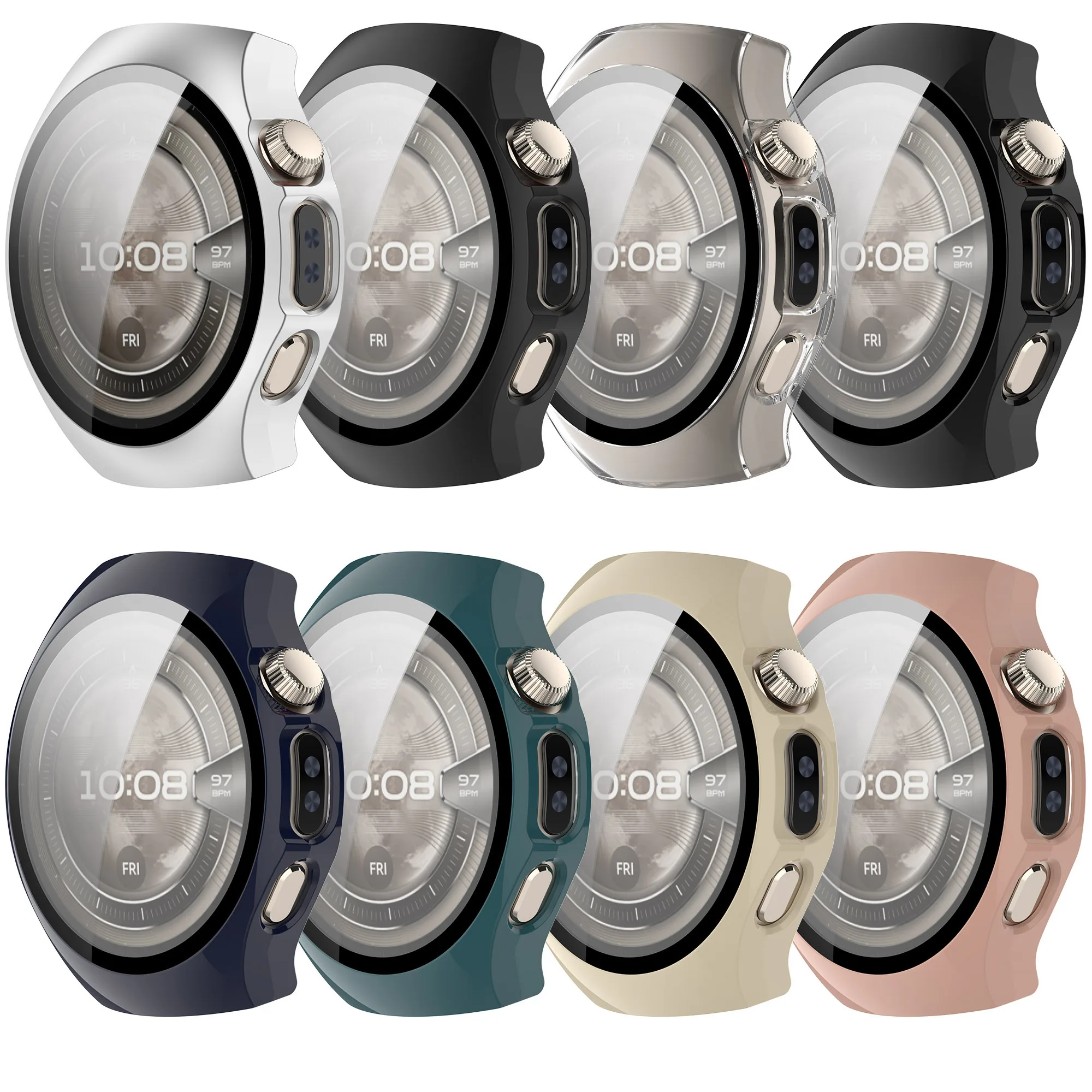 Твердая стеклянная защитная пленка для экрана, полнокадровый чехол для умных часов Huawei Smart Watch 5, 46 мм/42 мм, защитный чехол-бампер