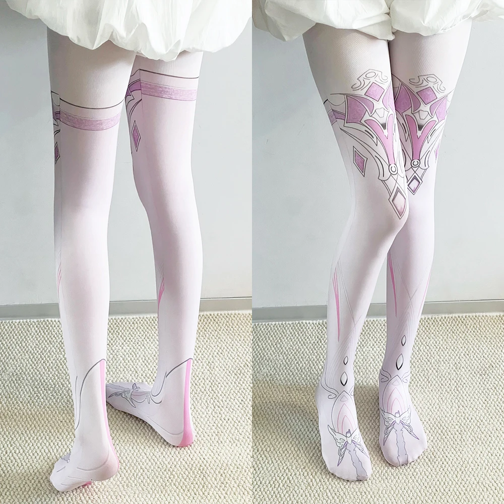 

Женские колготки с принтом в стиле аниме, модные двумерные колготки в стиле Харадзюку Kawaii, милые колготки для девочек, высококачественный мультистильный косплей