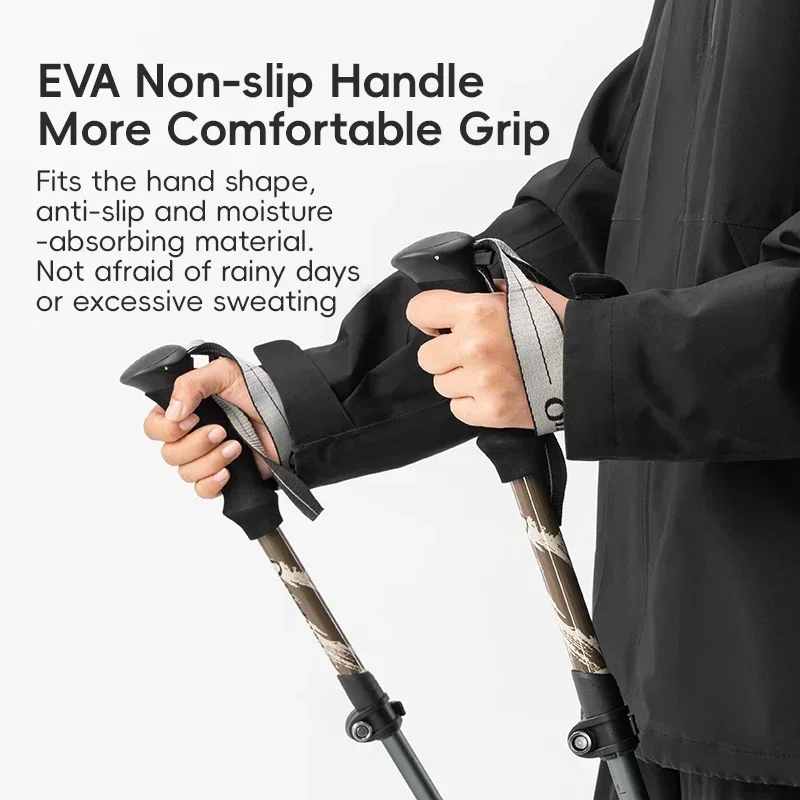 

Qunature Трекинговые палки 7075, складные телескопические палки из алюминиевого сплава, легкие прогулочные палки для взрослых, сверхлегкие палки