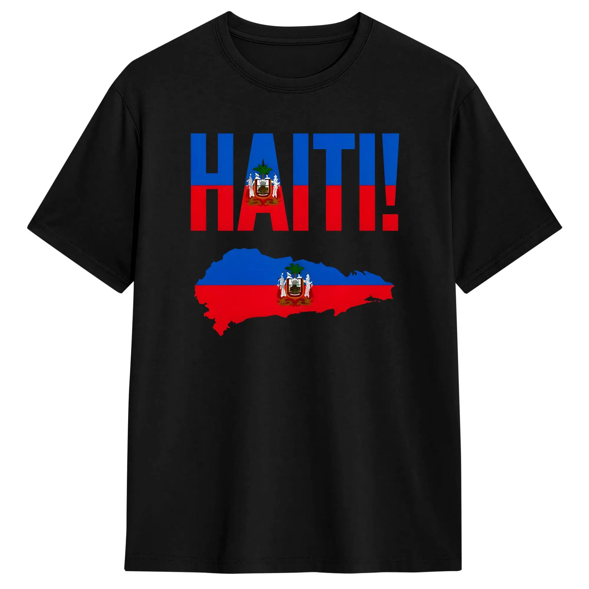 Haiti Haitian Pride Caribbean Nation Heritage  T-Shirt Vintage Pure Cotton Tees Round Collar Short Sleeve T Shirts Gift Tops