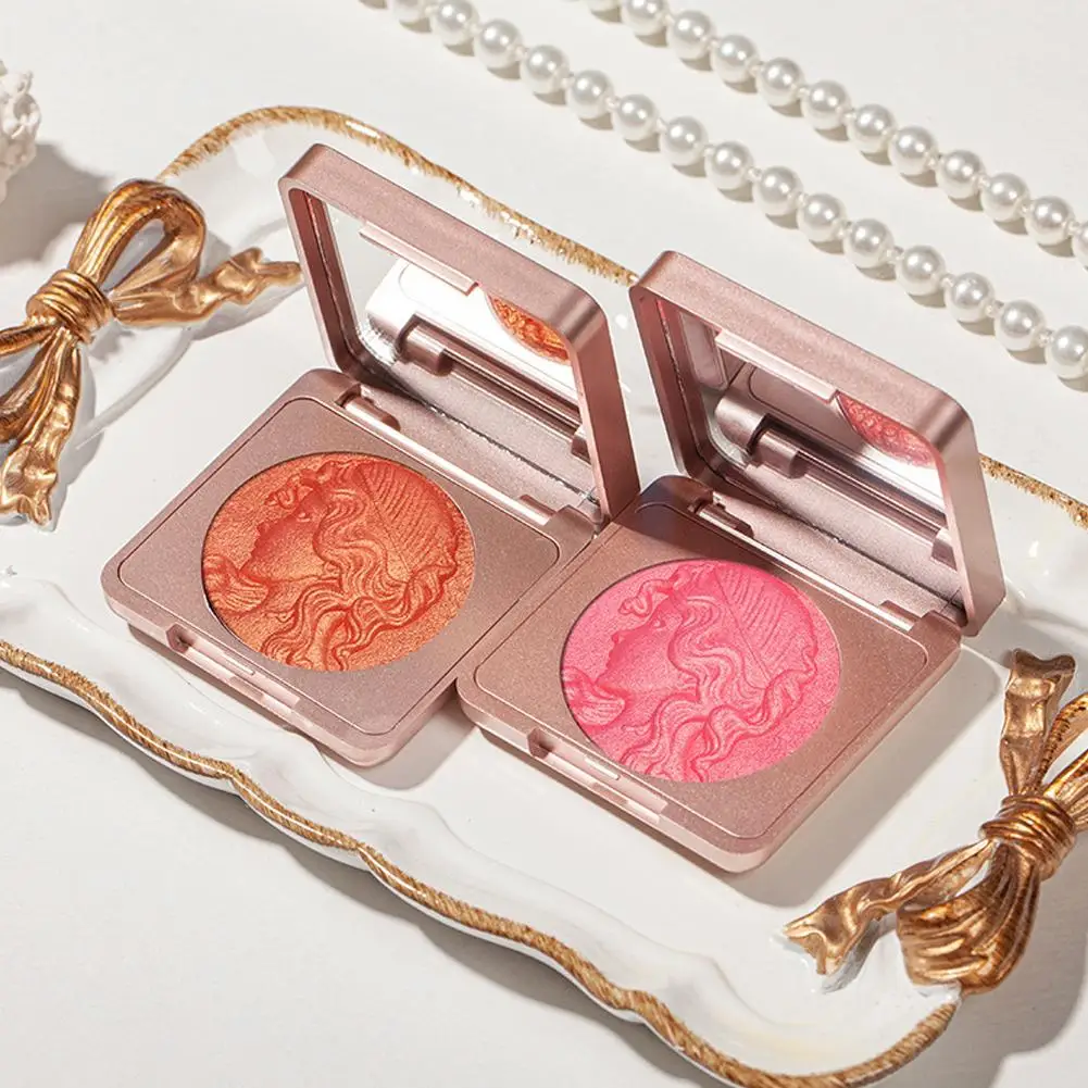 Nieuwe Reliëf Rozenblaadje Monochrome Poeder Blusher High Face Small Rouge Plaat All-In-One Blush Minerale Ijsplaatglans I2t1