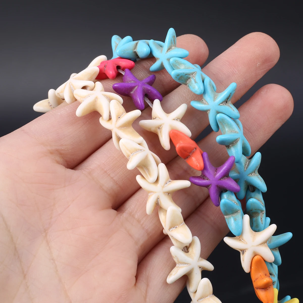 Vintage Natural Stone Beads Starfish Shape Loose Synthetic Turquoise for Jewelry Making Diy Necklace Bracelet Accessories