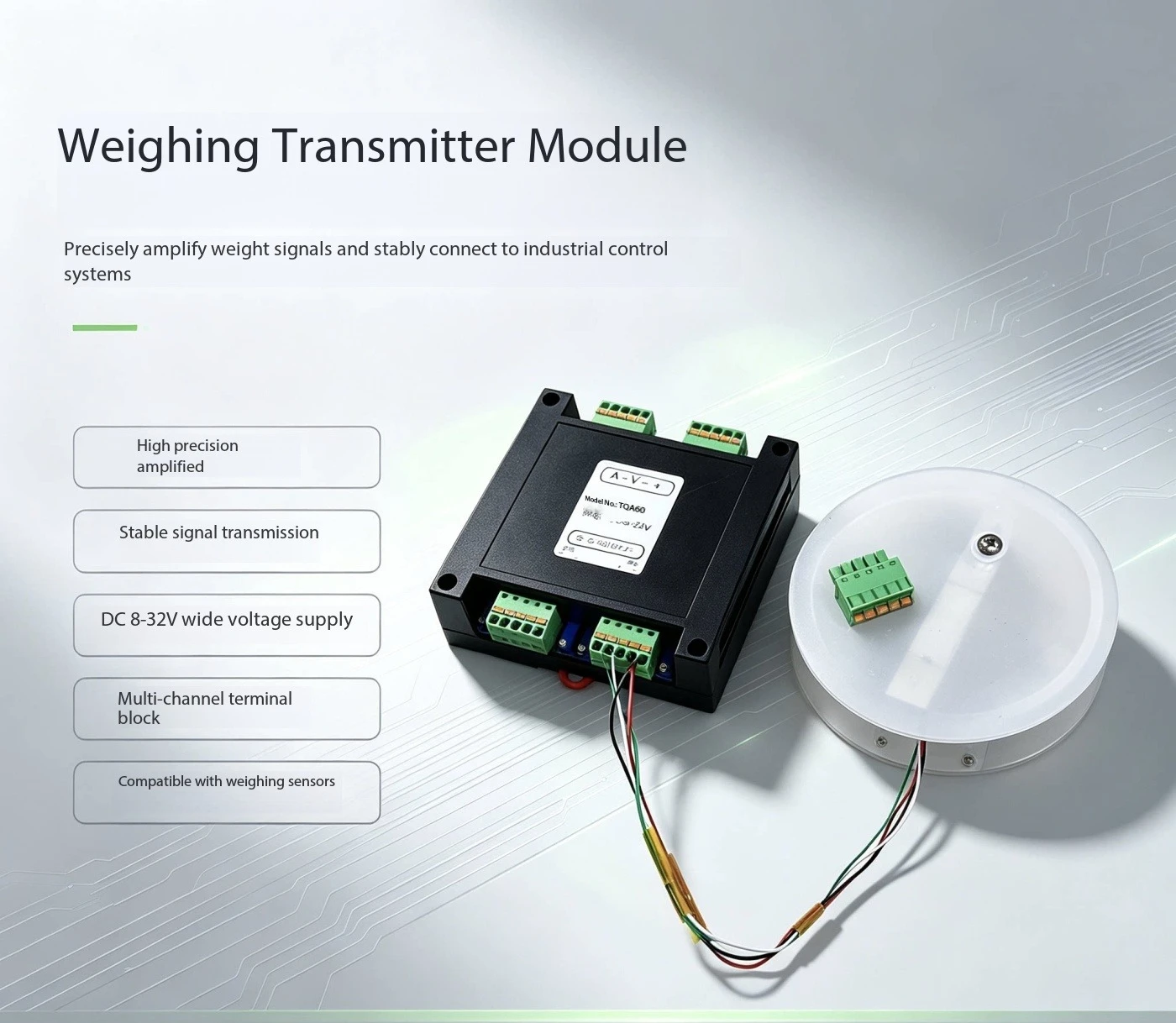 Spoke Load Cell Transmitter High Precision Weighing Sensor 4-20mA 0-10V RS485 Modbus RTU Amplifier Module