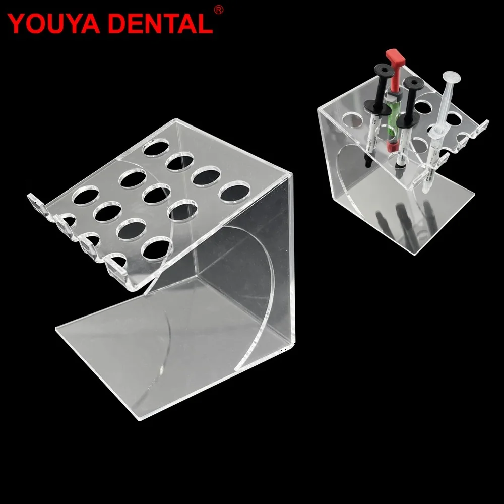 

11 Hole Dental Composite Resin Holder Acrylic Organizer Case Dentistry Clinic Storage Box for Syringes Instruments Dentist Tools