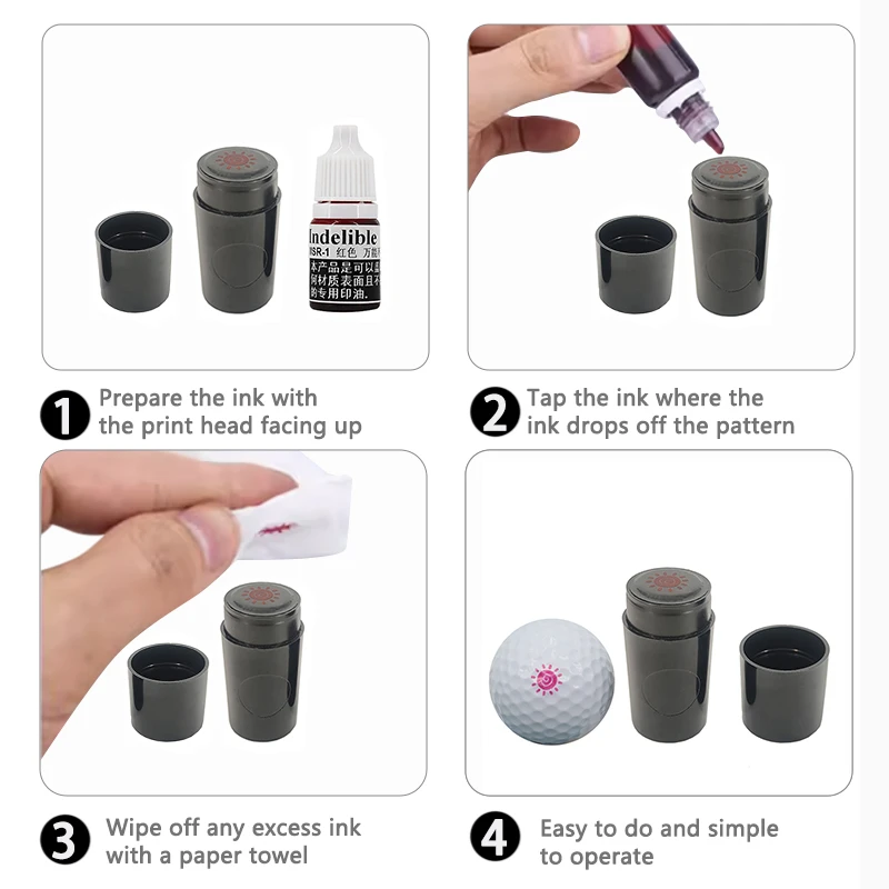 Golf Ball Stamper Stamp Marker Quick Drying Impression Durable Long Lasting Various Patterns Plastic Accessories Dropshipping