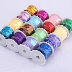 4.5M/Roll 6mm Sequins Ribbon Round Flat Sequins Laser Giltter Paillettes Sequins Wedding Crafts DIY Scrapbooking Pendant Decor