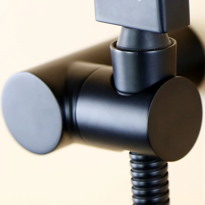 Staffa per soffione doccia da bagno supporto per doccia portatile resistente nero a parete in ottone accessori per il bagno