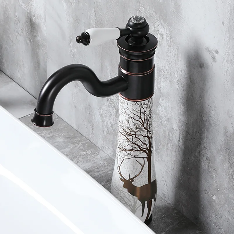 Creative personality of colored ceramic artistic faucet All-copper ORB