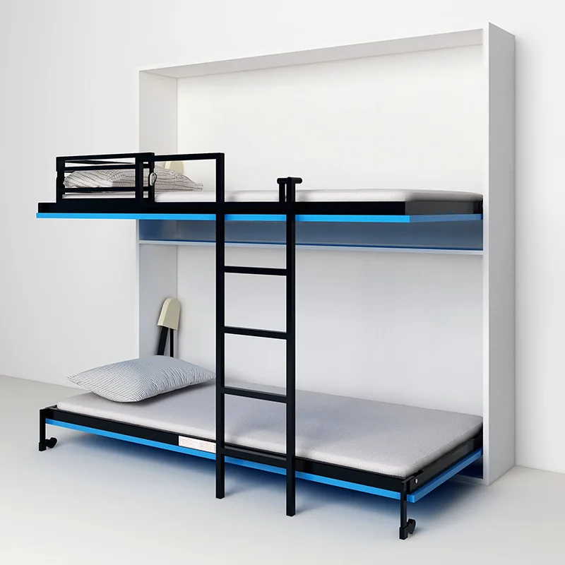 Invisible bed hardware accessories wall mother and child bunk bed folding bunk single bed foldable for home use