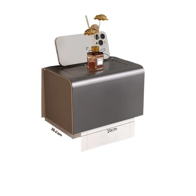 

No punching space aluminum gun gray paper towel box toilet toilet paper shelf wall mounted waterproof