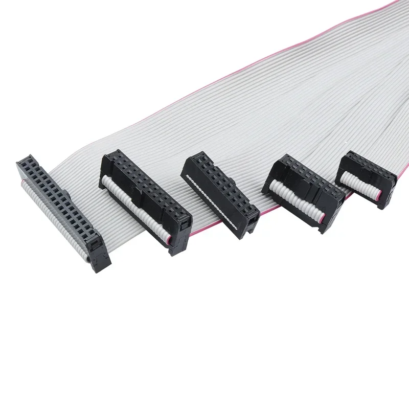2pcs 2.0mm Pitch 6/8/10/14/16/18/20/24/26/30/34-60 Pin Gray Flat Ribbon Cable 10-100cm For Dc3 Idc Male Header