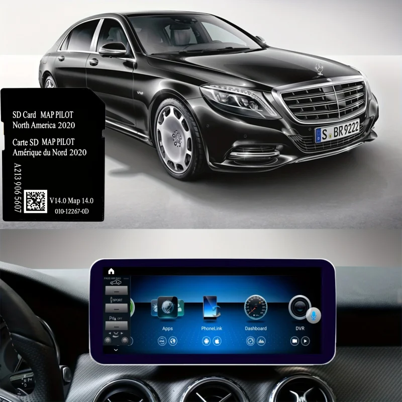 خريطة بطاقة الملاحة SD المتوافقة مع Mercedes Garm./Pilot، C-Class E-Class GLC. الإصدار 14.0 (الخريطة 14.0) تستخدم فقط في Aud