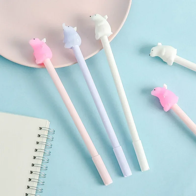 A 36PCS Cartoon Polar Bear Gel Pen Lovely Modeling Pen Student Creative Stationery Kawaii School Supplies B