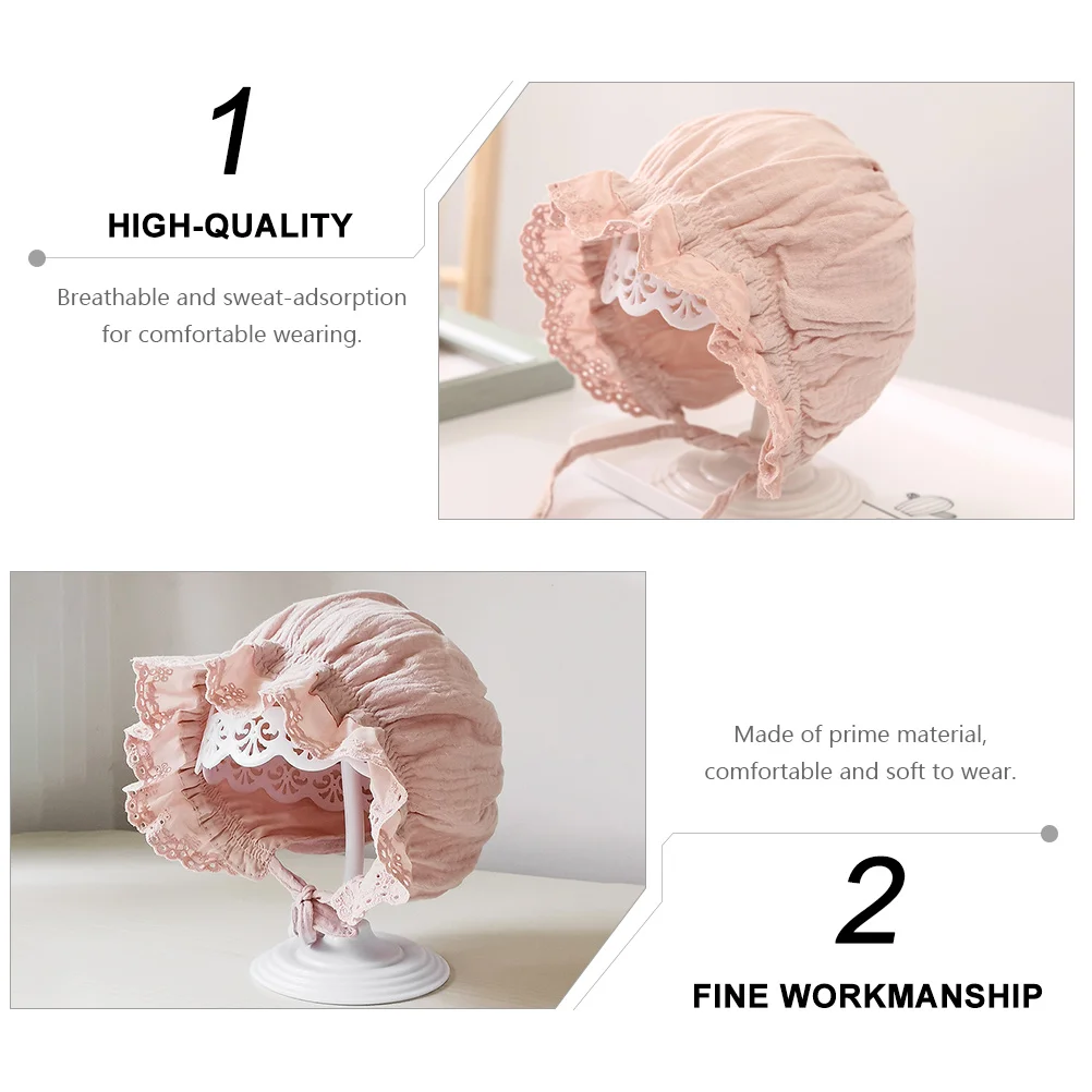 

Hat Breathable Lightweight Court Style Lace Newborn Cap For Girls Uv Protection Summer Beach Wear Foldable Comfortable