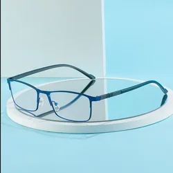 Fashion Anti-Blue Light Myopia Glasses Women Men Business Metal Full Frame Glasses -100 -150 -200 -250 -300 -350 -400 -450 -500