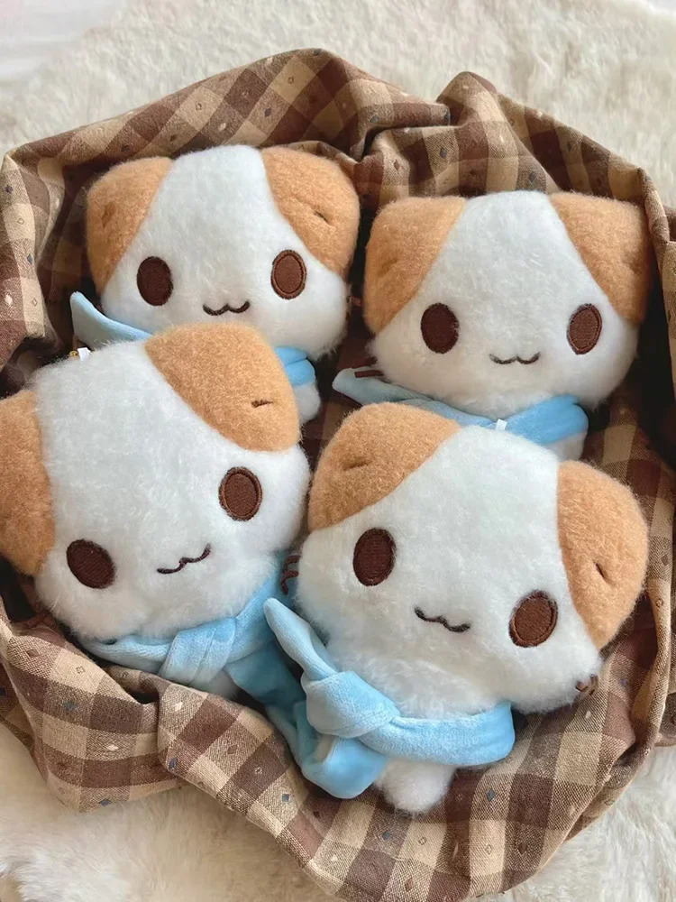 

Cute Blue Scarf Cat Plush Doll Keychain Kawaii Stuffed Animal Bag Charm Soft Fluffy Toy Pendant Perfect for Backpack Purse