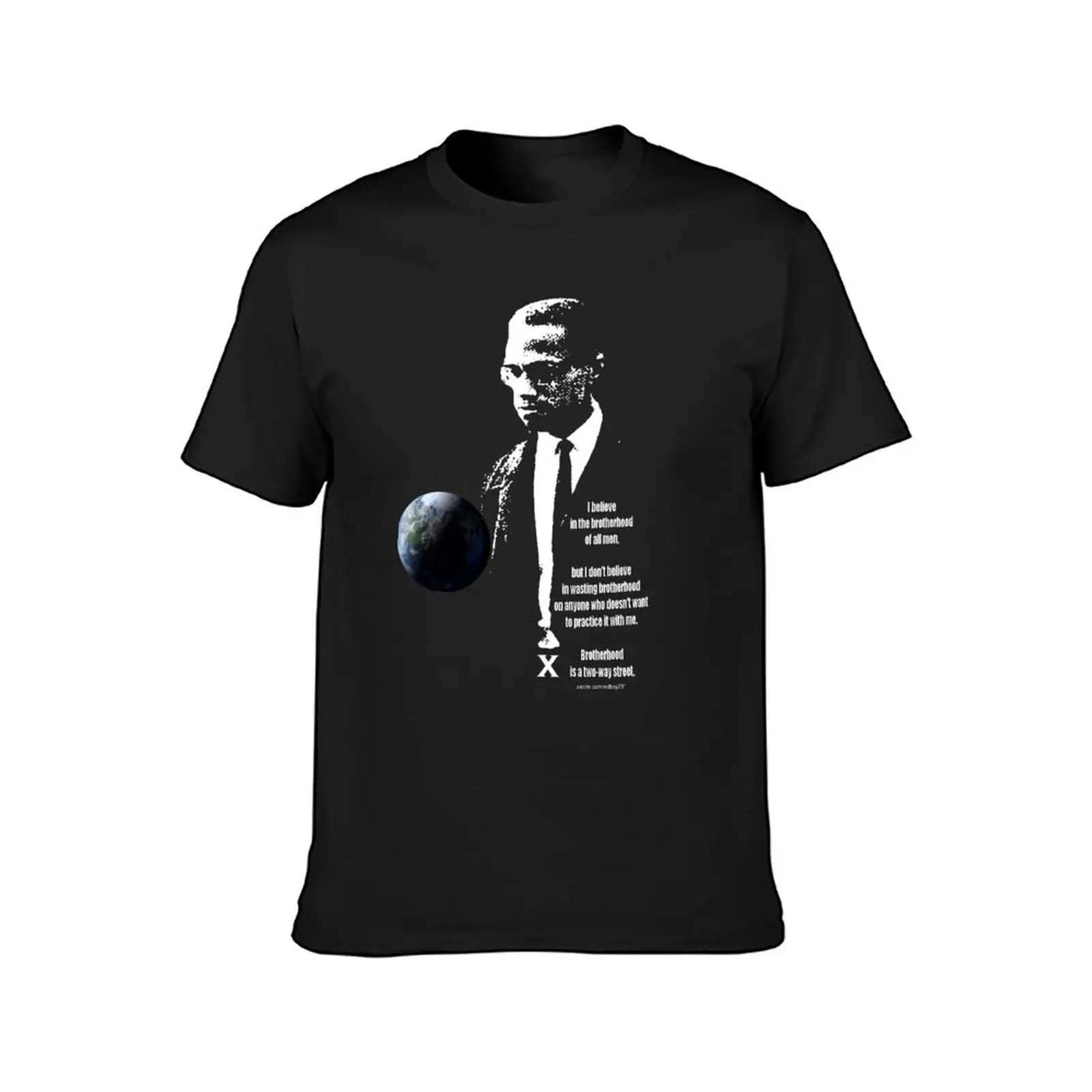 malcom x T-Shirt anime summer tops blanks aesthetic clothes black t shirts for men