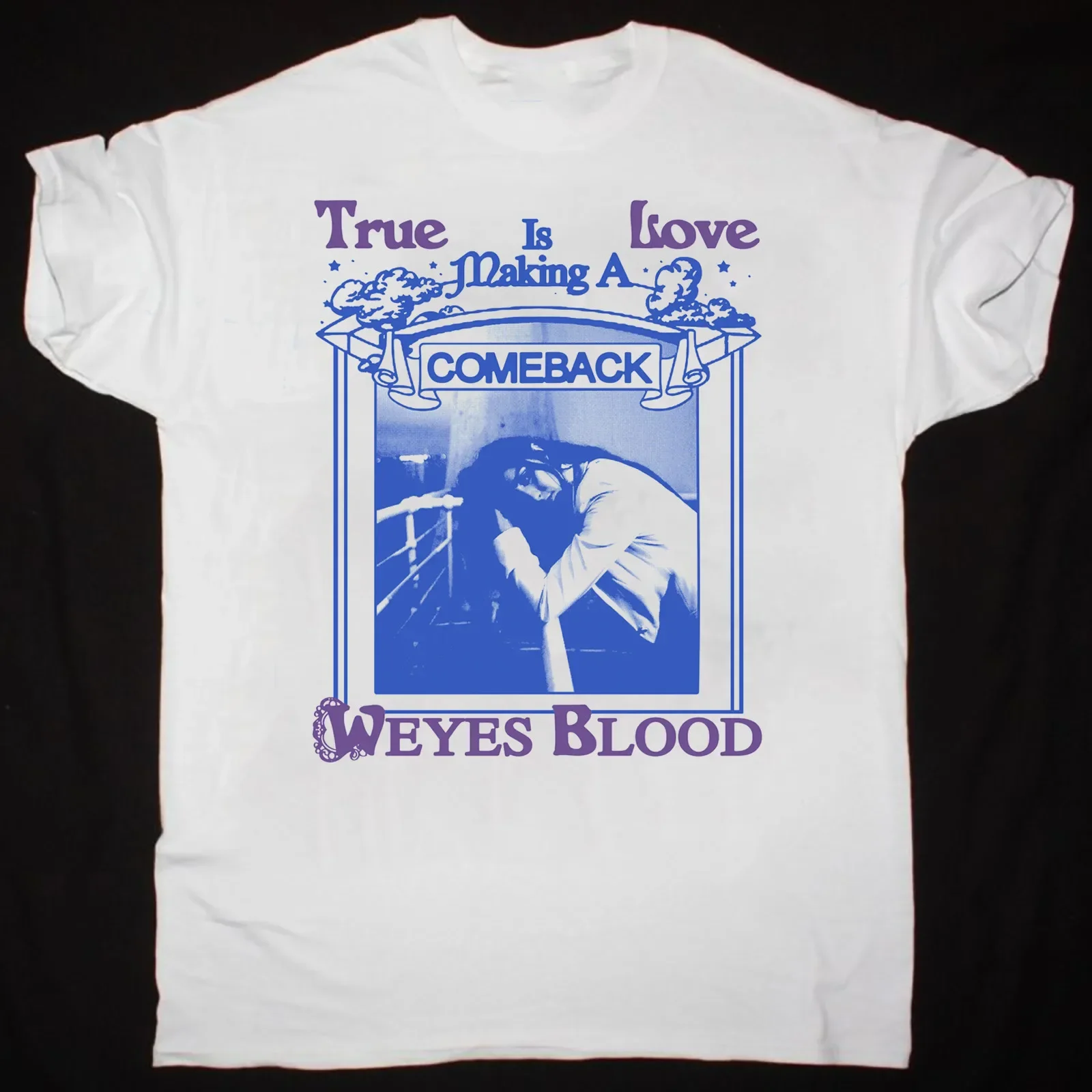 

True Love Weyes Blood Белая футболка из хлопка в полный размер унисекс