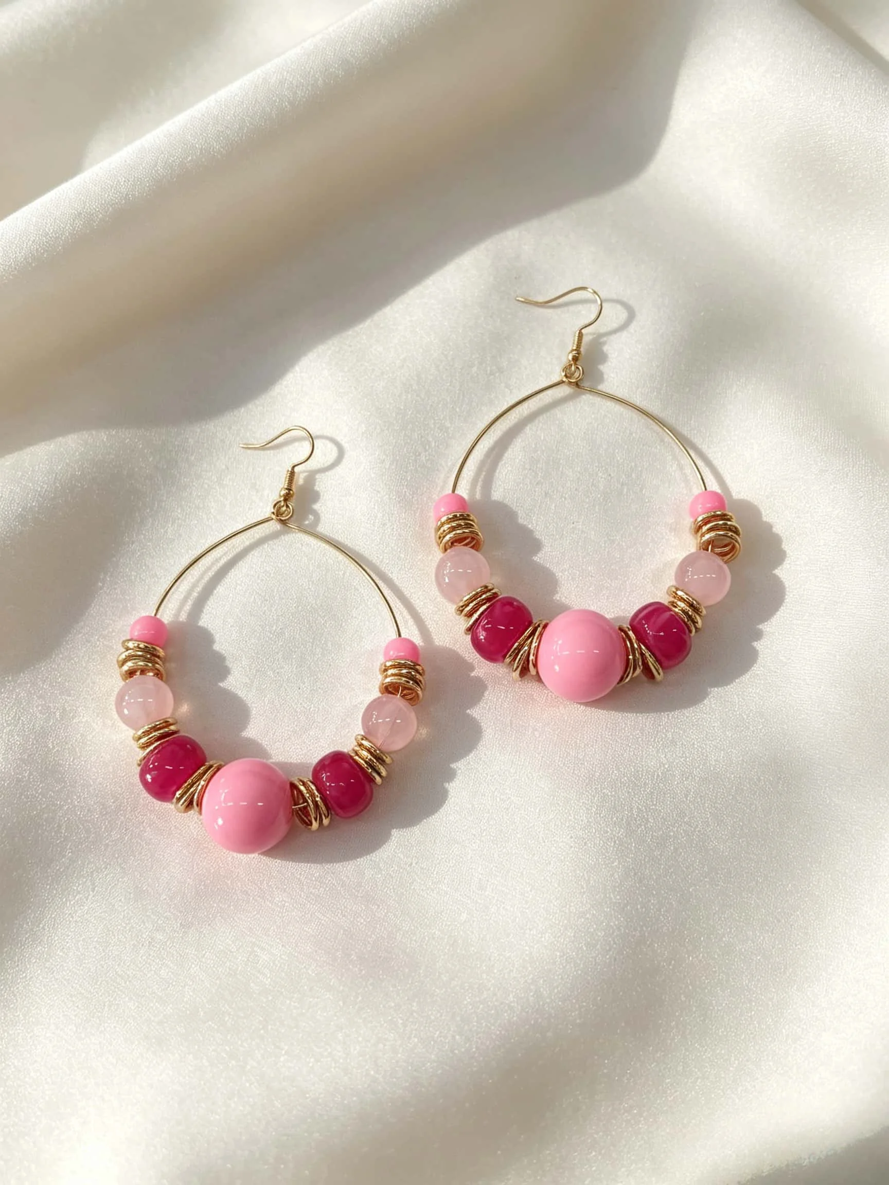 Large Bead Hoop Earrings - Image 6