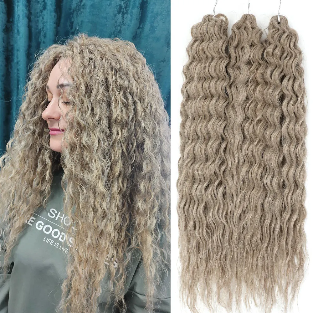 

300 г Ariel Вязание крючком Наращивание волос Глубокая волна Синтетические волосы Коричневый Серый Белый Волна воды Косы Волосы Твист Вьющиеся наращивание волос