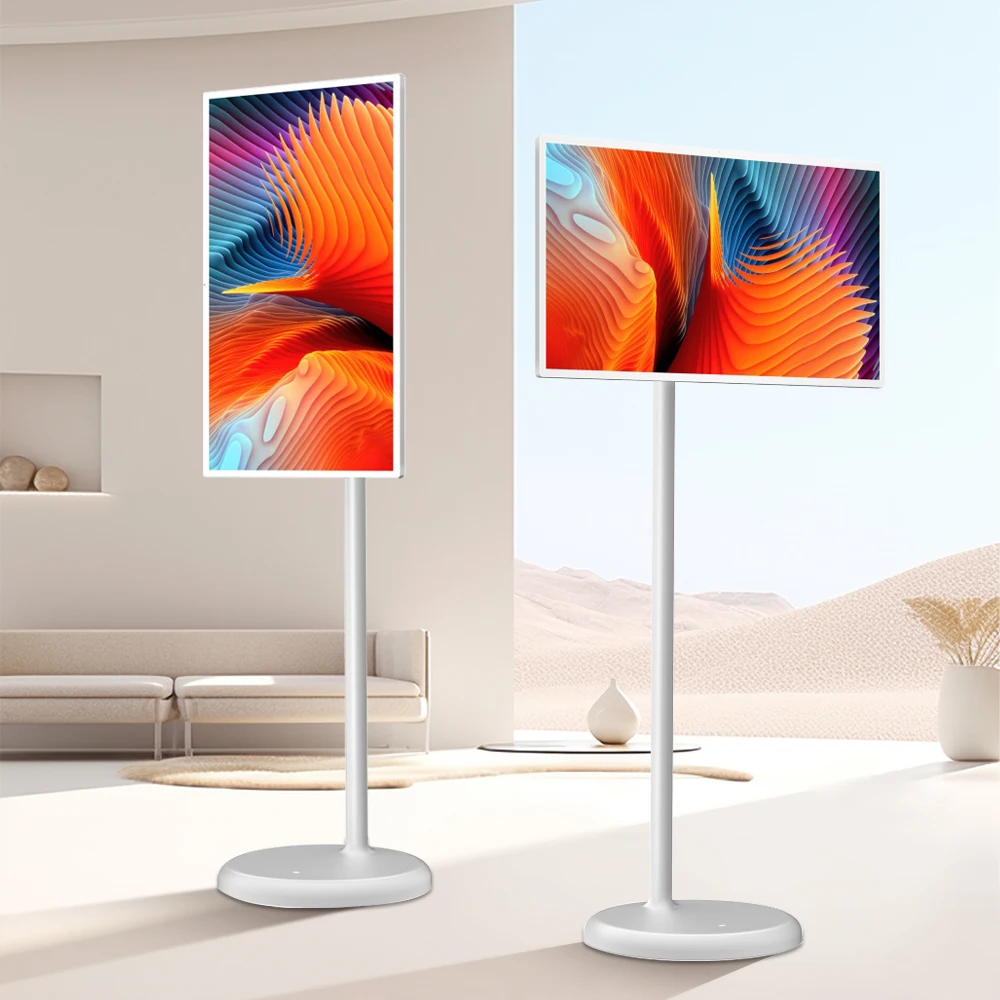 تلفزيون محمول ذكي عالي الجودة لعام 2025 يعمل بنظام Android 12 مقاس 32 بوصة - تلفزيون بشاشة تعمل باللمس متحركة تعمل بالبطارية للداخلية