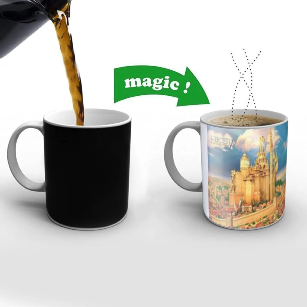 Heroes of Might and Magic Retro Game Coffee Mugs And Mug Creative Color Change Tea Cup Ceramic Milk Cups Novelty Gifts