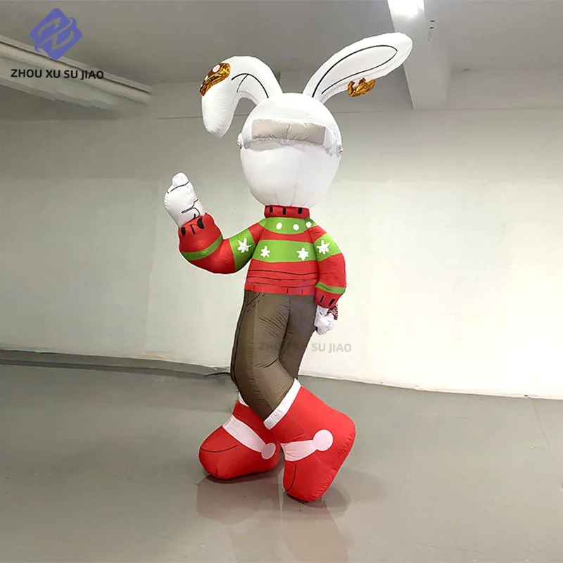 

Гигантский надувной рождественский кролик, воздушный удар, уличный садовый декор, рекламный реквизит для мероприятий