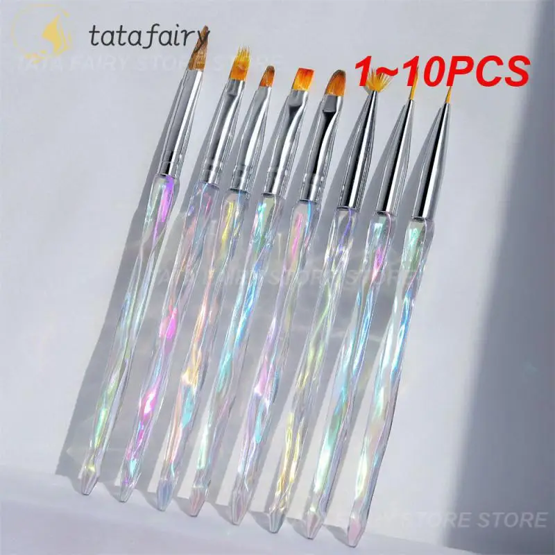 /set Aurora Acrylic Nail Art Painting Pens For Nail Design Soft Slender Brush Gradient Gel Drawing Brush