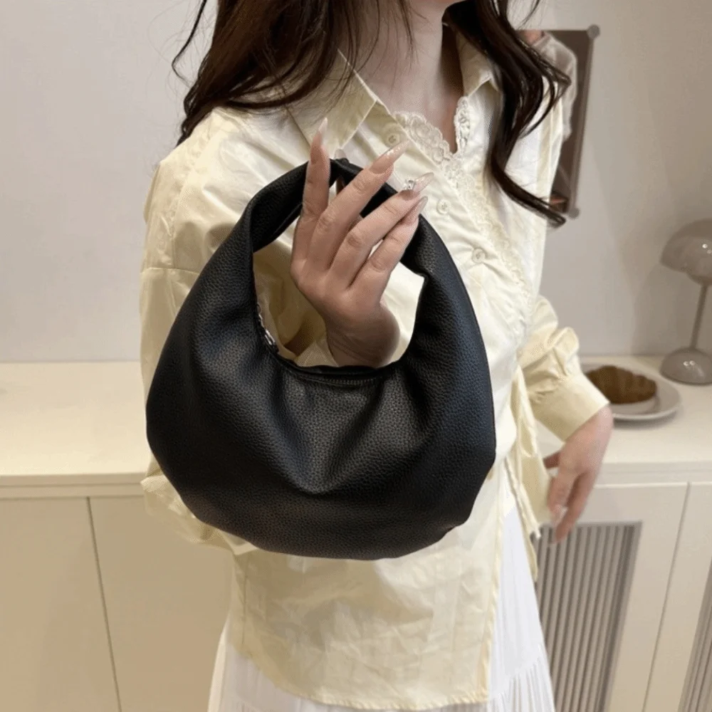 

Simple Solid Color Clutch Bags Pu Leather Small Tote Bag Commute Women Handbags Satchel Bags